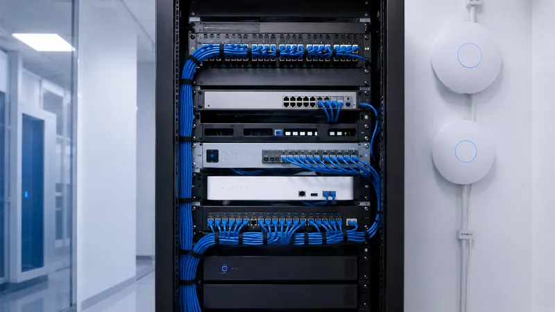 Network rack with Wi-Fi equipment