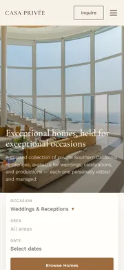 Casa Privée — Luxury Property Rentals — mobile view